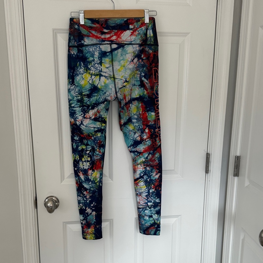 Zumba Fitness Multicolor Tie-Dye Leggings with Navy Accents - Picture 4 of 10